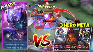 Hayabusa Tidak Meta VS 3 Hero Meta ! Solo Rank Di Mythcal Glory ! Mobile Legends !