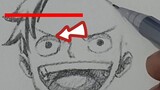 How to draw a luffy head.