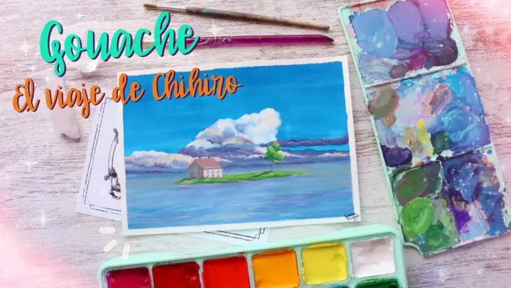 PINTA UNA ESCENA DE EL VIAJE DE CHIHIRO CON GOUACHE🎨 | Studio Ghibli