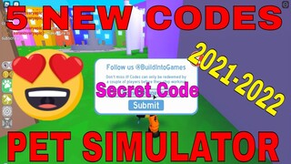 Pet Simulator 5 new codes 2021-2022 100% working