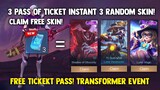 LAST 3 FREE DRAW PASS EQUAL INSTANT RANDOM SKIN! PHASE TICKET! (CLAIM NOW!) | MOBILE LEGENDS 2022