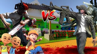 BOBOIBOY DAN UPIN IPIN LIAT PERTARUNGAN CHAINSAW MAN VS AKI GUN DEVIL!!