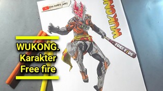 Menggambar Wukong karakter free fire | gambar free fire