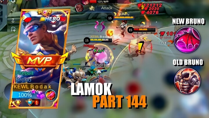 LAMOK PART 144 | BRUNO BEST BUILD AND EMBLEM SEASON 24 | Mobile Legends Bang Bang