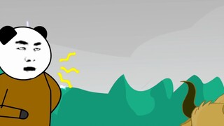 Ayah dan anak itu sebenarnya diintimidasi seperti ini oleh seekor sapi!