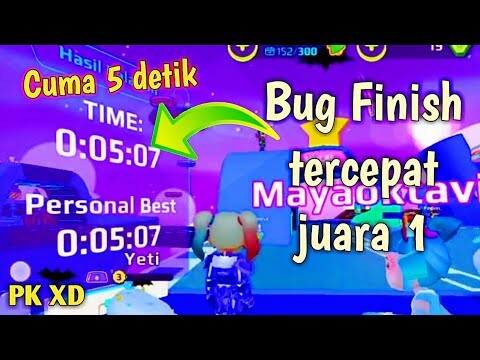 Bug Finish cuma 5 detik di permainan Sky/Parkour Race di PK XD Update terbaru Musim Salju