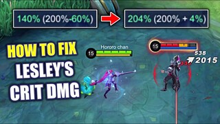 HOW TO FIX LESLEY'S LOW CRITICAL DAMAGE