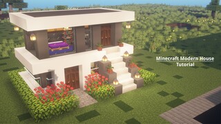 Small & easy modern house in Minecraft (Tutorial build)