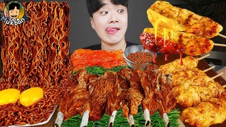 ASMR MUKBANG 직접 만든 양념 치킨먹방! 스테이크 짜파게티 레시피 & 먹방 FRIED CHICKEN AND BLACK BEAN NOODLES EATING SOUND!