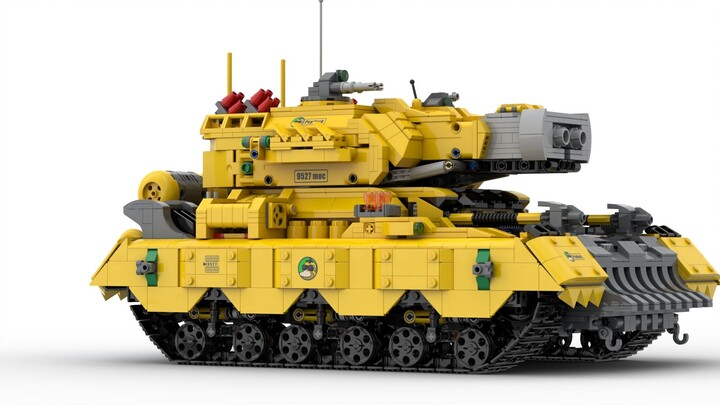 Lego tech xe tăng màu vàng mộc-9527 hoạt động