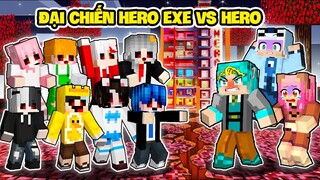 YABUN THỬ THÁCH 24 GIỜ CHIẾN ĐẤU VỚI HERO TEAM EXE TRONG MINECRAFT | MÈO BÉO VÀ MORA BỊ EXE TẤN CÔNG