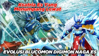 Ksatria Es Yang Menumpang Lewat! Evolusi Blucomon Digimon Naga Es!