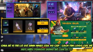 Free Fire| Chia sẻ tất cả vị trí các loogo sinh nhật - Tìm logo cực dễ- Huy hiệu yomost dùng làm gì?