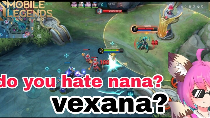 xevana MELARIKAN diri dari nana (￢_￢)|| MOBILE LEGEND