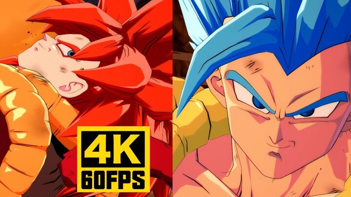 『4K/60FPS』 Dragon Ball FighterZ! The battle between Super Saiyan 4 and Super Saiyan Blue!