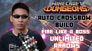 Auto Crossbow Build, Firing Like A Boss! Unlimited Arrows, Minecraft Dungeons