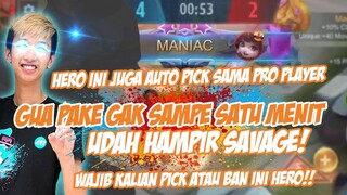 INI JUGA HERO TERHARAM!! WAJIB DI PICK ATAU DI BAN!! GW PAKE BELUM 1 MENIT UDH HAMPIR SAVAGE!!