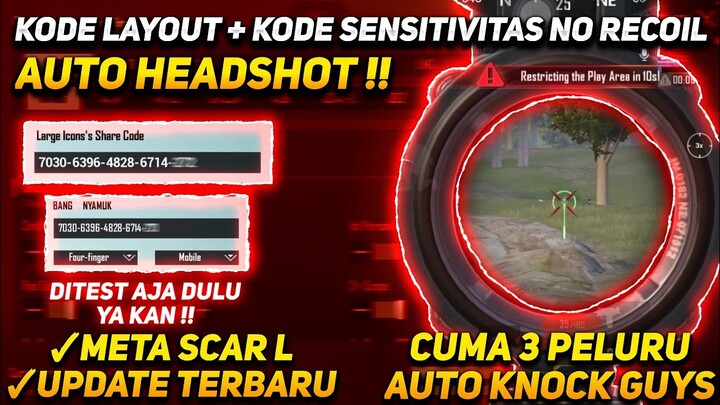 AUTO HEADSHOT !! KODE SENSITIVITAS PUBG MOBILE TERBAIK NO RECOIL DAN KODE SETTINGAN KONTROL 4 JARI