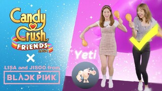 BLACKPINK LISA & JISOO - Plays Candy Crush Friends Saga Dance Challage