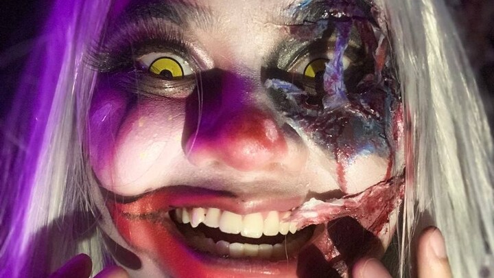 Clown SFX make up look. Everyone is dumb trend