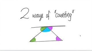 2 ways of "counting": Angles in a triangles = 180 degrees