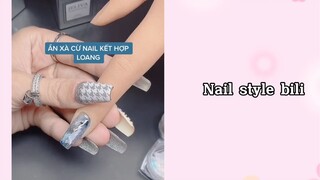 Ẩn xà cừ nail kết hợp loang