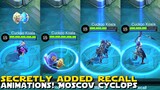NEW SECRETLY ADDED RECALL ANIMATIONS FOR CYCLOPS AND MOSCOV! UPCOMING ABYSS AND COLLECTOR SKIN? MLBB