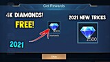 DIAMOND REWARDS! FREE 4K DIAMONDS CLAIM NOW! (HOW TO GET) | MOBILE LEGENDS 2021
