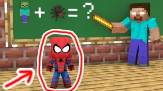 Monster School : Baby Zombie Becomes Spiderman - Minecraft Animation
