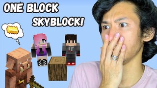 GOLD PROBLEM! | ONE BLOCK SKYBLOCK HACKERS | MINECRAFT PE #5