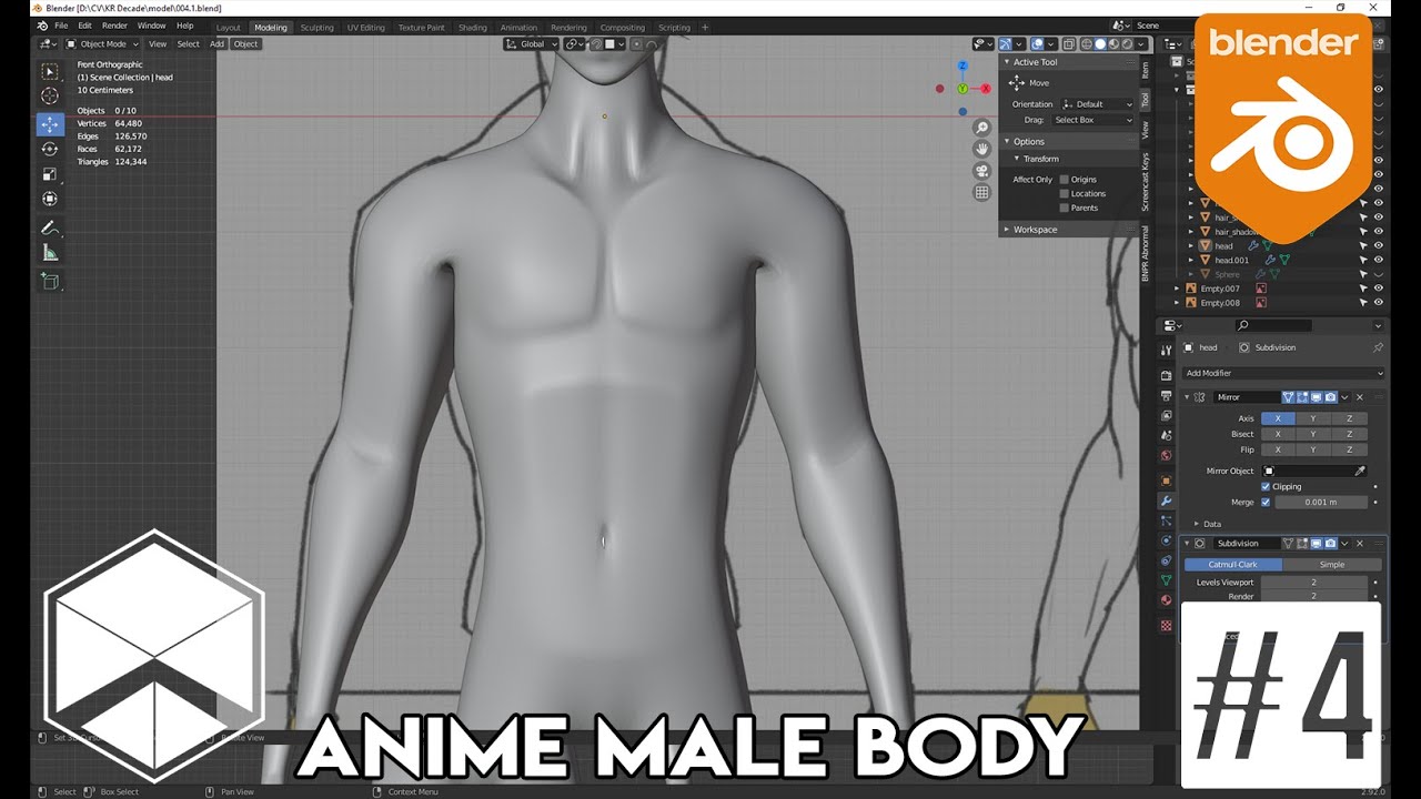 Blender 2 92 Anime Male Body Modeling Wip 4 Bilibili