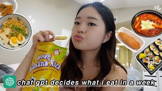 🤖 AI (Chat GPT) controls what i eat in a week: korean food cravings, eating at home 🍜