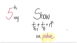 5th/5ways: triangular num: Show t(n-1) + tn = n^2 where tn = nth triangular number