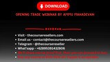 Opening Trade Webinar by Ammu Mahadevan