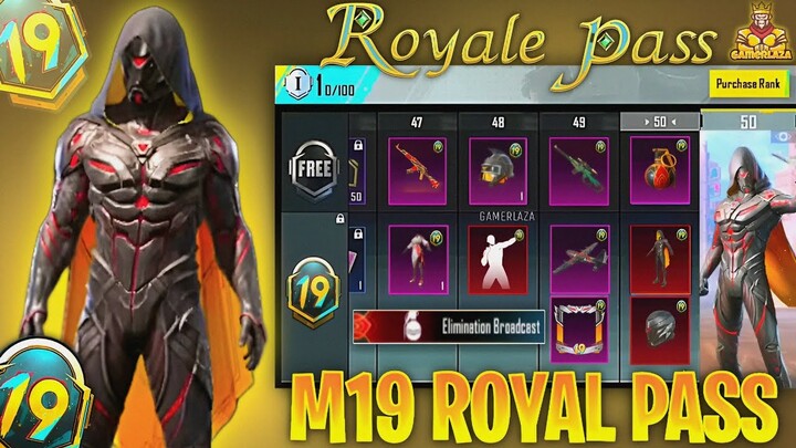 MONTH 19 ROYAL PASS 1 TO 50 REWARDS 🔥 M19 ROYAL PASS 🔥 1 TO 50 RP 🔥 PUBG M19 ROYAL PASS