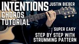 INTENTIONS by JUSTIN BIEBER Guitar Chords Tutorial for Beginners MADE EASY