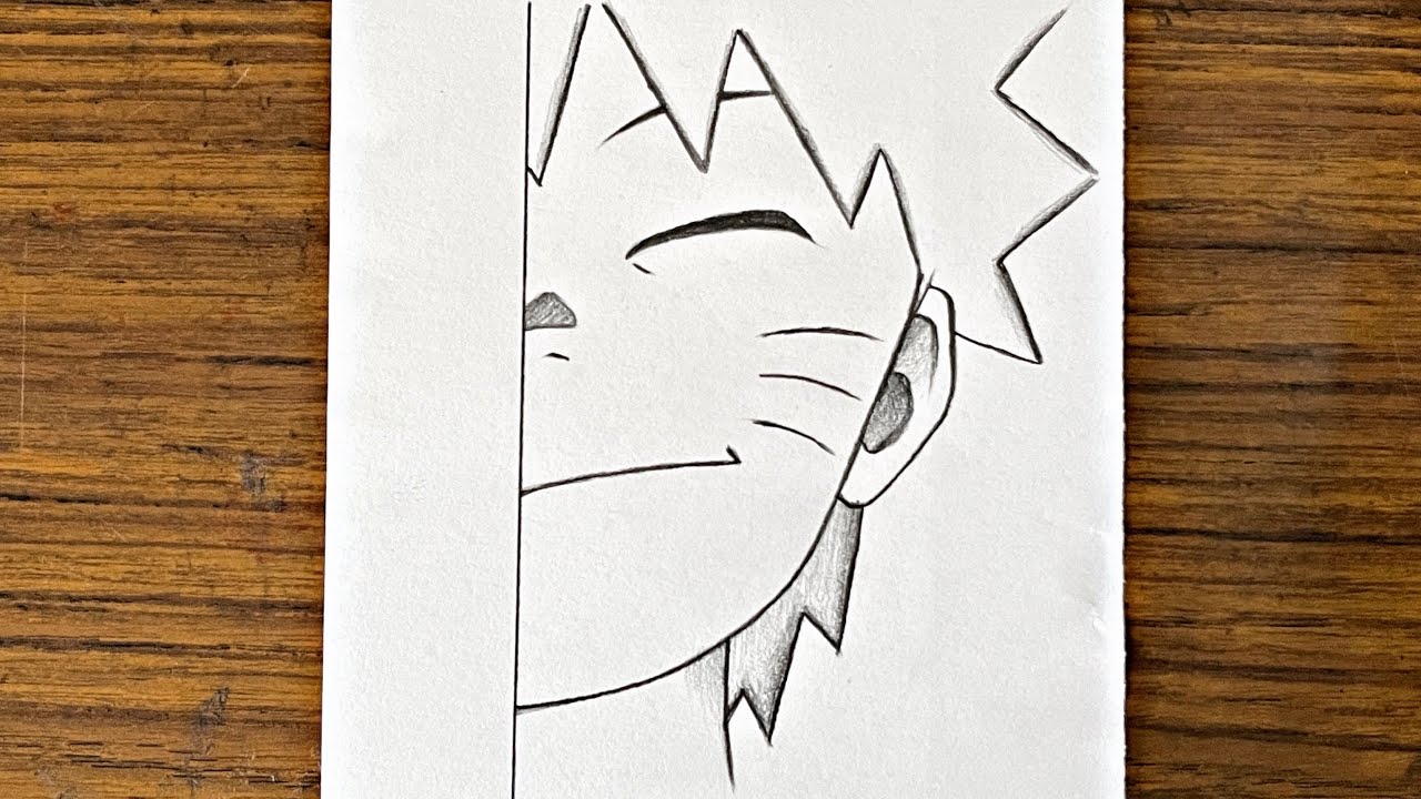 How to draw naruto kid half face step by step, Drawing naruto for  beginners