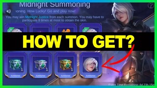 HOW TO GET SILVANNA MIDNIGHT JUSTICE ELITE SKIN | MIDNIGHT SUMMONING EVENT 🟢 MLBB