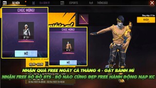 FREE FIRE | NHẬN FREE QUÀ NGÀY CÁ THÁNG 4 - NHẬN FREE 1 TRONG SỐ CÁC BỘ ĐỒ BTS BỘ NÀO CŨNG ĐẸP !