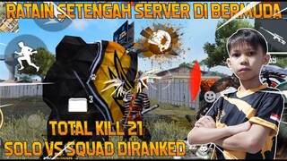 WOW !! SOLO VS SQUAD BERSIHIN  BERMUDA!! AUTO RATA MUSUHNYA KILL 21!!