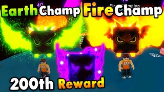 🌍Earth &🔥Fire Champion Secret Pets & Got 200th Reward Spirit God Roblox Bubble Gum Simulator