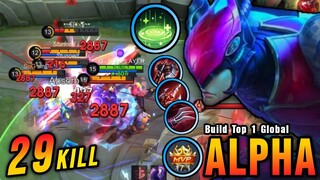 29 Kills!! Monster Offlane Alpha Crazy LifeSteal with Revitalize!! - Build Top 1 Global Alpha ~ MLBB