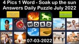 4 Pics 1 Word - Soak up the sun - 03 July 2022 - Answer Daily Puzzle + Bonus Puzzle