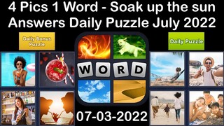 4 Pics 1 Word - Soak up the sun - 03 July 2022 - Answer Daily Puzzle + Bonus Puzzle