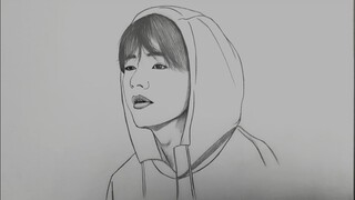 Menggambar BTS Taehyung || How to draw Taehyung BTS