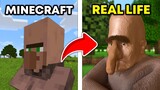 Minecraft vs Realistic minecraft in Real life 2 (Villager, Chocolate, Snow)