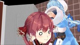 [HOLOLIVE MMD Vine] Lamy accidentally hits Marine with a Tray ( A Bad Idea )
