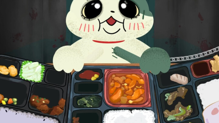 Chương trình ăn uống hoạt hình của chú mèo lạ! (Cơm bento thịt bò và kim chi, bibimbap)