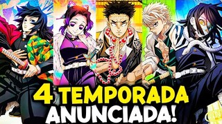 AAAA 4 TEMPORADA de DEMON SLAYER É ANUNCIADA! JÁ TEM DATA???