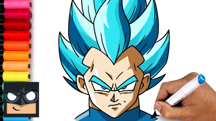 How To Draw Super Saiyan Blue Vegeta | Dragon Ball